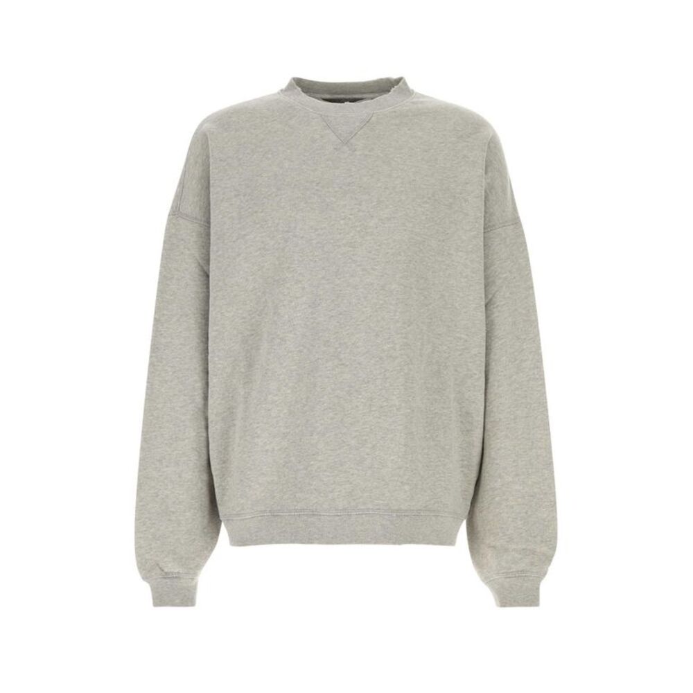 Golden Goose Deluxe Brand Men Melange Grey Cotton Oversize Sweatshirt